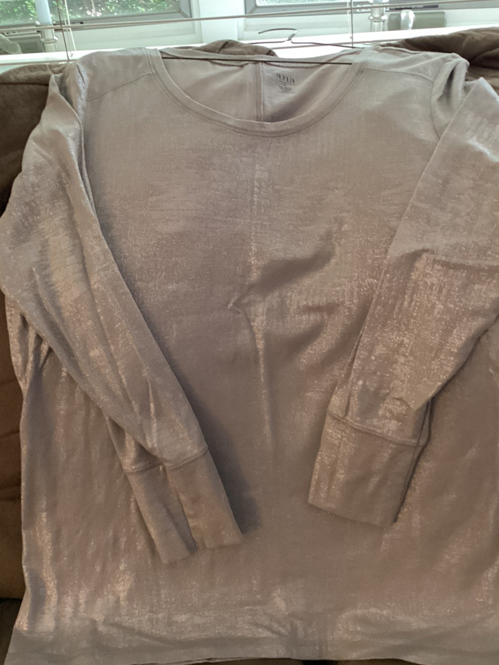 a.n.a Women's Long Sleeve Crewneck Tee in Dusty Taupe